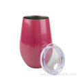 300mL Glitter Flat Lid Insulated Egg Wine Tumbler